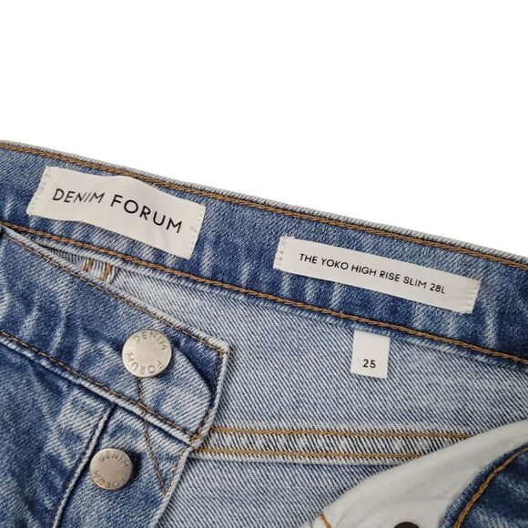 2/$20 Denim Forum The Yoko High Rise Slim Blue Jeans Size: 25 - Picture 4 of 10
